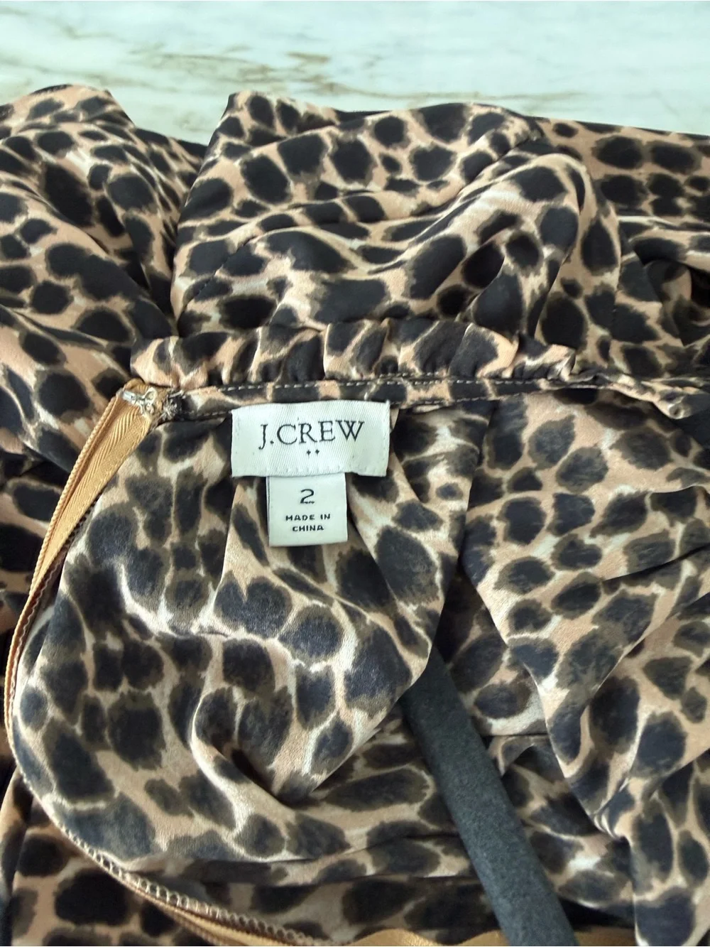 J.Crew Leopard-Print Midi Dress in Brown and Black
